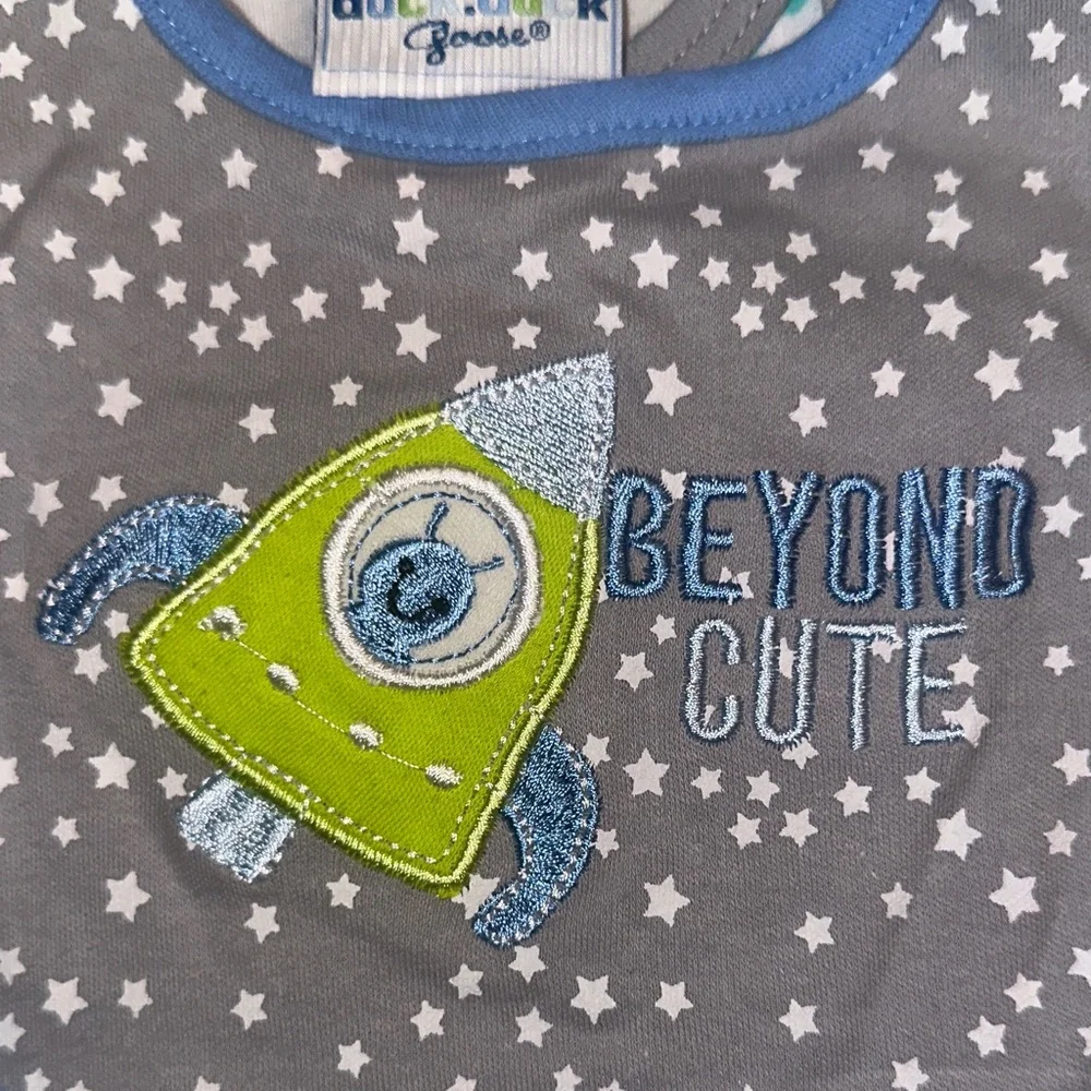 Adorable Monsters Inc. Bib and Bodysuit Set - Gray‎ and Blue